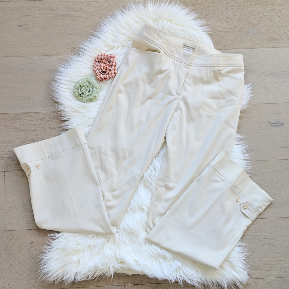 Emporio Armani cream wide leg pants